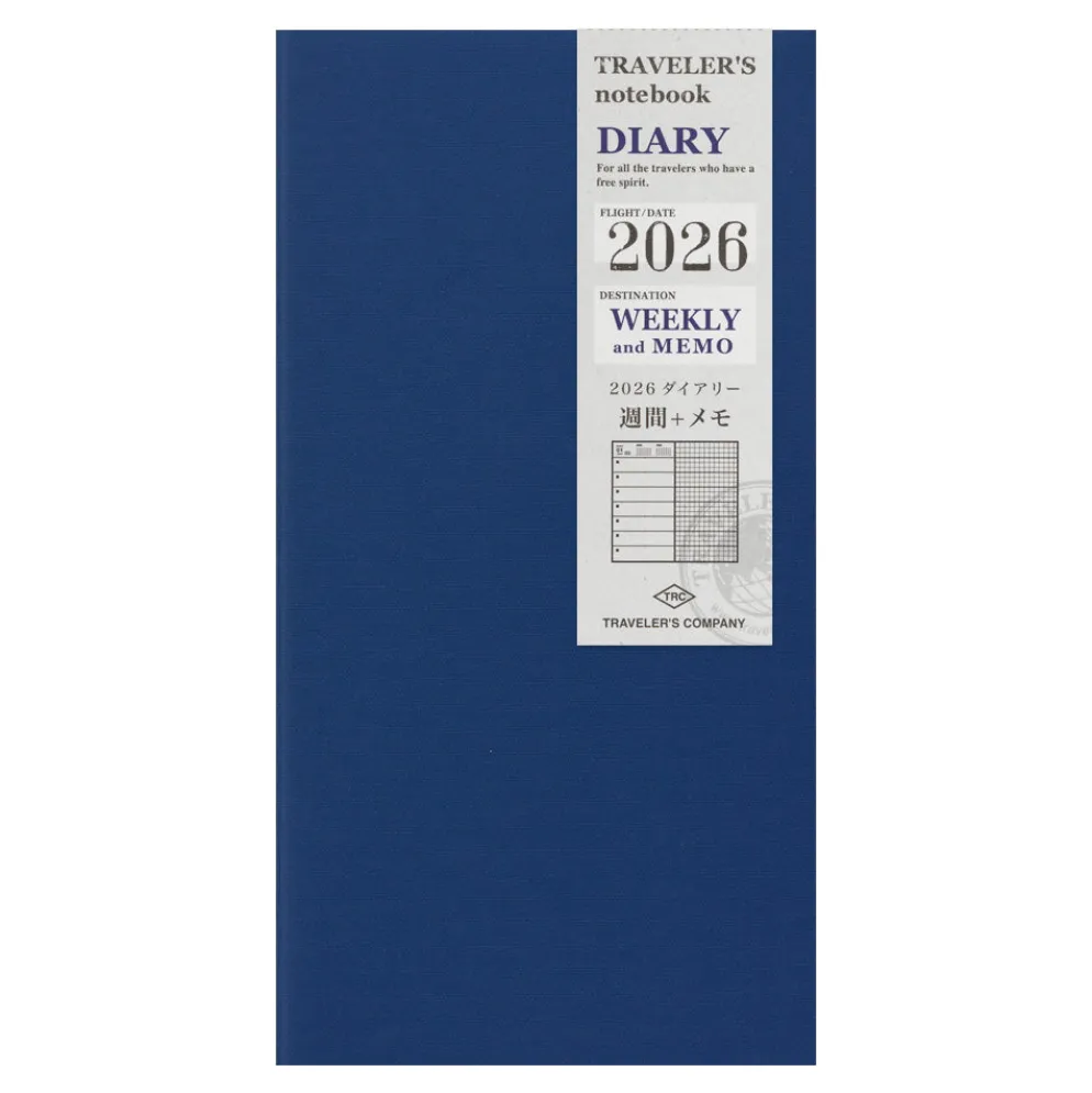 Traveler’s Notebook 2026 Second Half Weekly Memo Diary – (July to Dec.) Refill