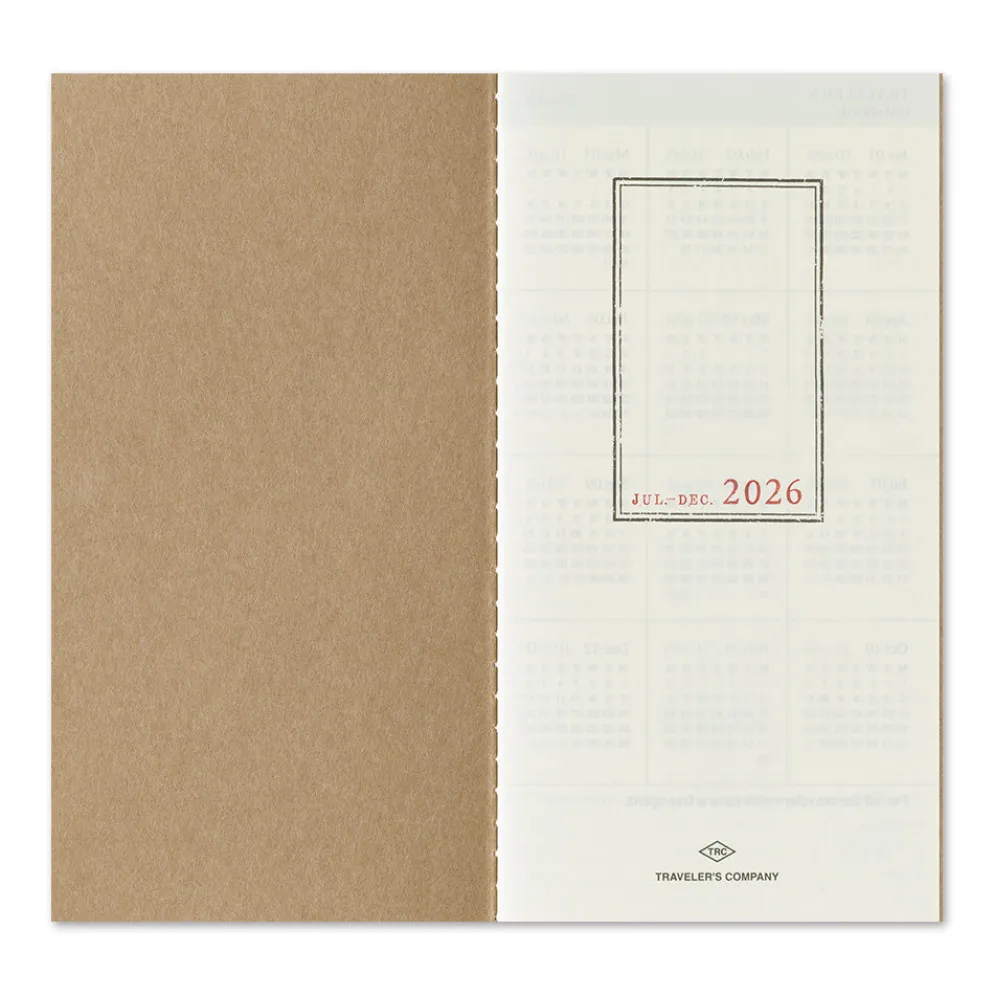 Traveler’s Notebook 2026 Second Half Weekly Memo Diary – (July to Dec.) Refill