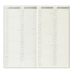 Traveler’s Notebook 2026 Weekly Vertical Diary Refill – Regular Size (Set of 2)