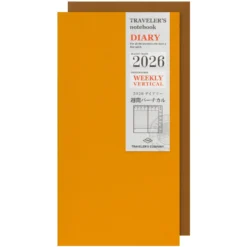 Traveler’s Notebook 2026 Weekly Vertical Diary Refill – Regular Size (Set of 2)