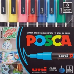 Uni Posca Fine Point Marker Pens (Set of 8)