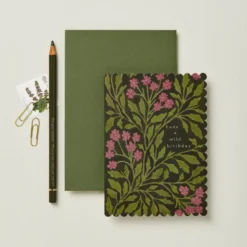 Wanderlust Green Flora Birthday Card