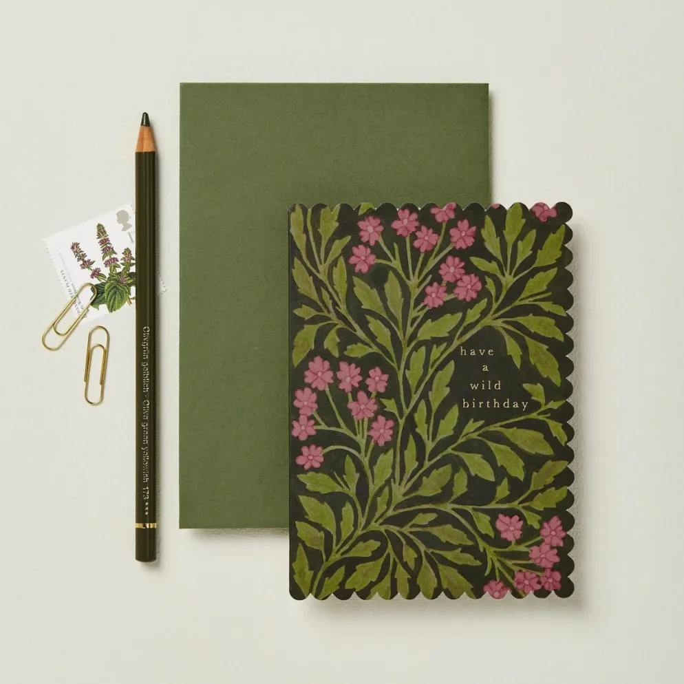 Wanderlust Green Flora Birthday Card