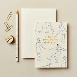 Wanderlust Ice Skaters 'Most Wonderful Time of the Year' Card