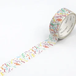 World Craft 15mm Clear Film PET Glitter Tape - Confetti