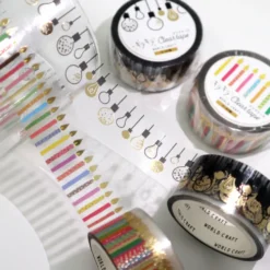 World Craft 20mm Clear Film PET Glitter Tape - Birthday Candles