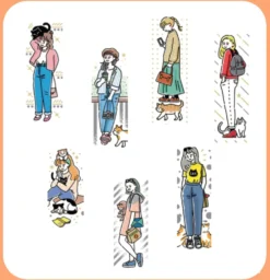 World Craft 15mm Glitter Masking Tape - Everyday with Cats