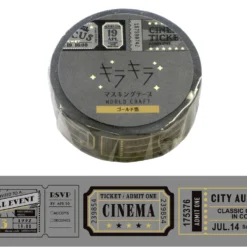 World Craft 15mm Glitter Masking Tape Vol. 2 - Vintage Tickets