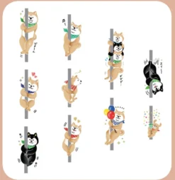 World Craft 15mm Glitter Masking Tape - Climbing Shiba Inu