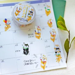 World Craft 15mm Glitter Masking Tape - Climbing Shiba Inu