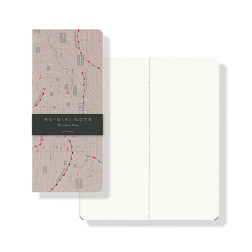 Yamamoto Paper RO-BIKI NOTE Weather Map Plain Notebook