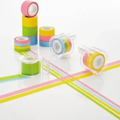 Yamato Sticky Roll Film Tape Set – 4 Colours with Dispenser