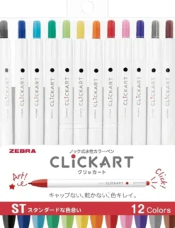 Zebra Clickart Marker Pens - Set of 12 (Standard, Light or Dark Colours)