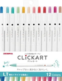 Zebra Clickart Marker Pens - Set of 12 (Standard, Light or Dark Colours)