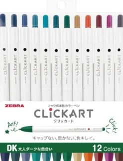 Zebra Clickart Marker Pens - Set of 12 (Standard, Light or Dark Colours)