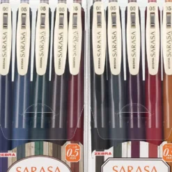 Zebra Sarasa Ballpoint Pen - Vintage Colours, Set of 5