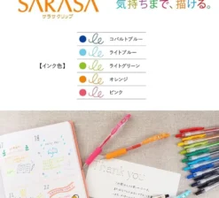 Zebra Sarasa Clip Gel Pen Set – 0.5mm & 0.7mm – 5 Colours