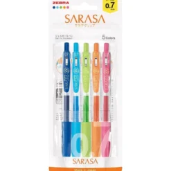 Zebra Sarasa Clip Gel Pen Set – 0.5mm & 0.7mm – 5 Colours