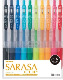 Zebra Sarasa Clip Gel Retractable Pen - 0.5mm - Pack of 10