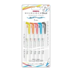 Zebra Mildliner Brush Line Marker Pen - (Set of 5)