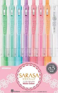Zebra Sarasa Milk Colours 0.5mm - 8 Pen Set